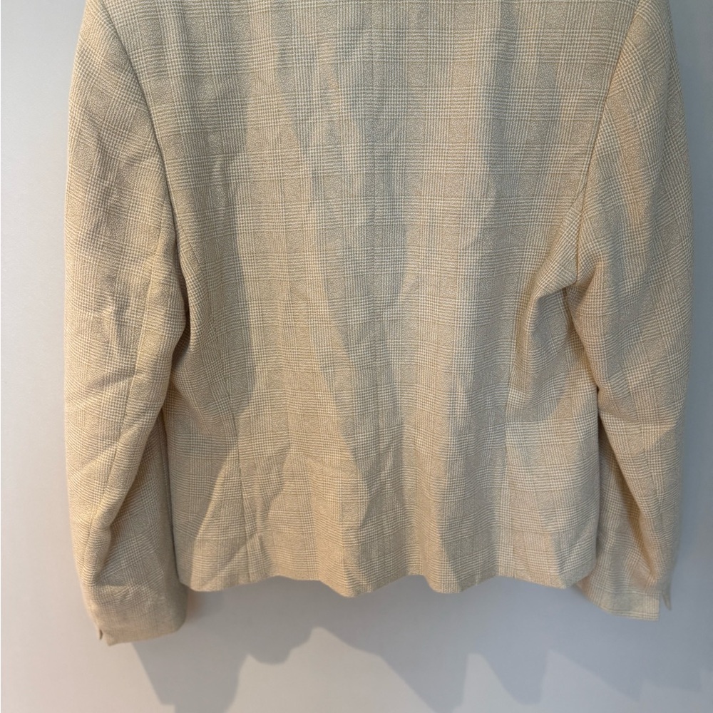 Kasper for ASL vintage? Cream plaid Blazer - Picture 6 of 8